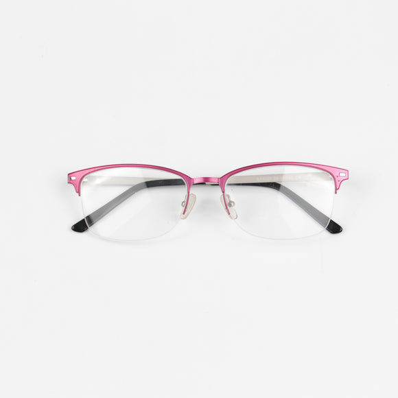 Girly Pinkish Half Frame Eyeglasses