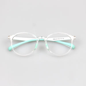 transparent frame white eyeglasses