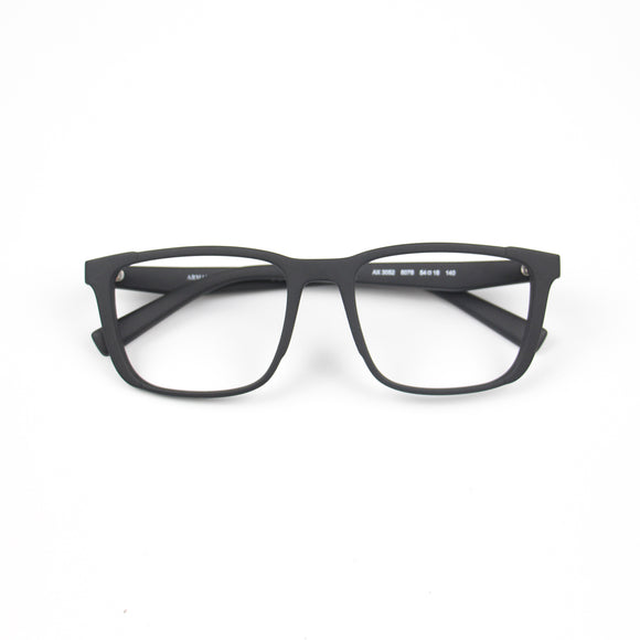 full rim matte black Armani Exchange eyeglasses