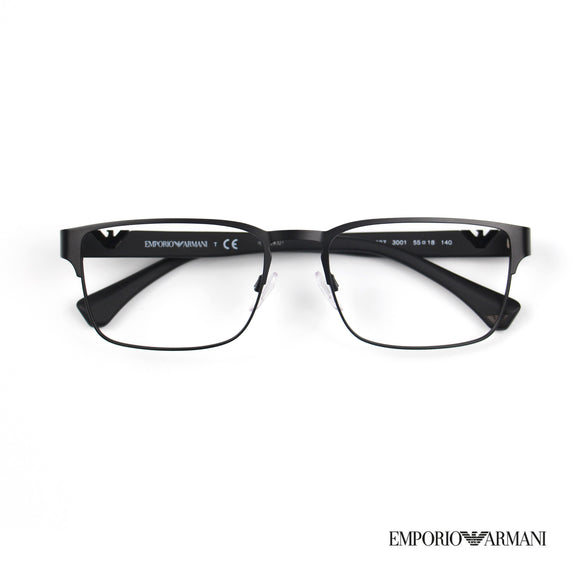 Matte Black Emporio Armani Eyeglasses with premium metal frame