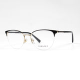 Versace Half Frame Black Eyeglasses