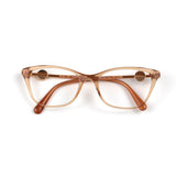 Versace Cat Eye Light Brown Eyeglasses