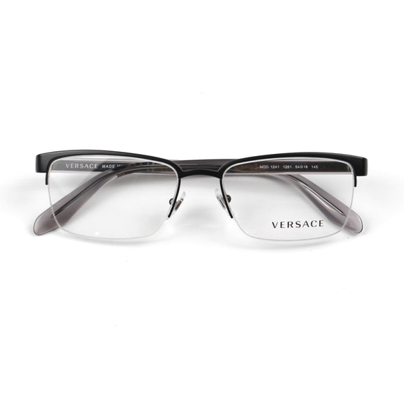 Versace Half Frame Matte Black Eyeglasses