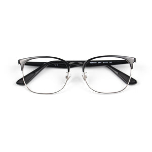 RayBan Half Frame Polished Black Eyeglasses