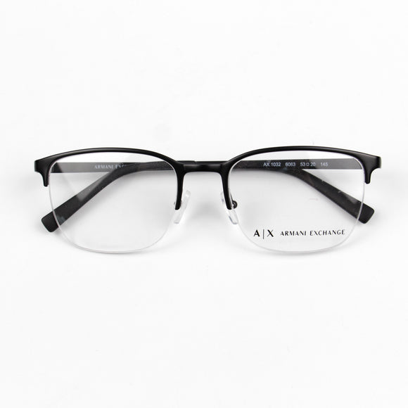 Durable Metal Half Frame Black ARMANI EXCHANGE Eyeglasses