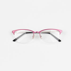 Girly Pinkish Half Frame Eyeglasses