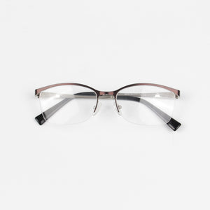 Brown Half Frame Eyeglasses