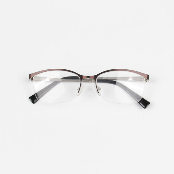 Brown Half Frame Eyeglasses