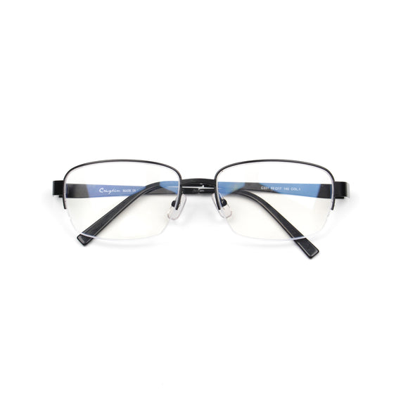 Black Titanium Half Frame Eyeglasses