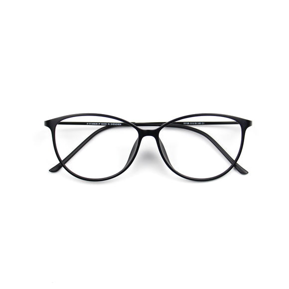 All black Cat Eye Titanium Frame Eyeglasses