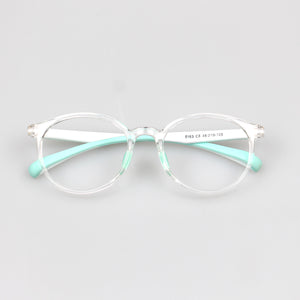 transparent frame white eyeglasses